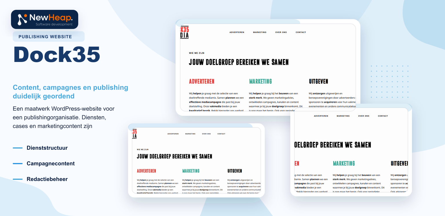 Casebeeld van Dock35 publishing software