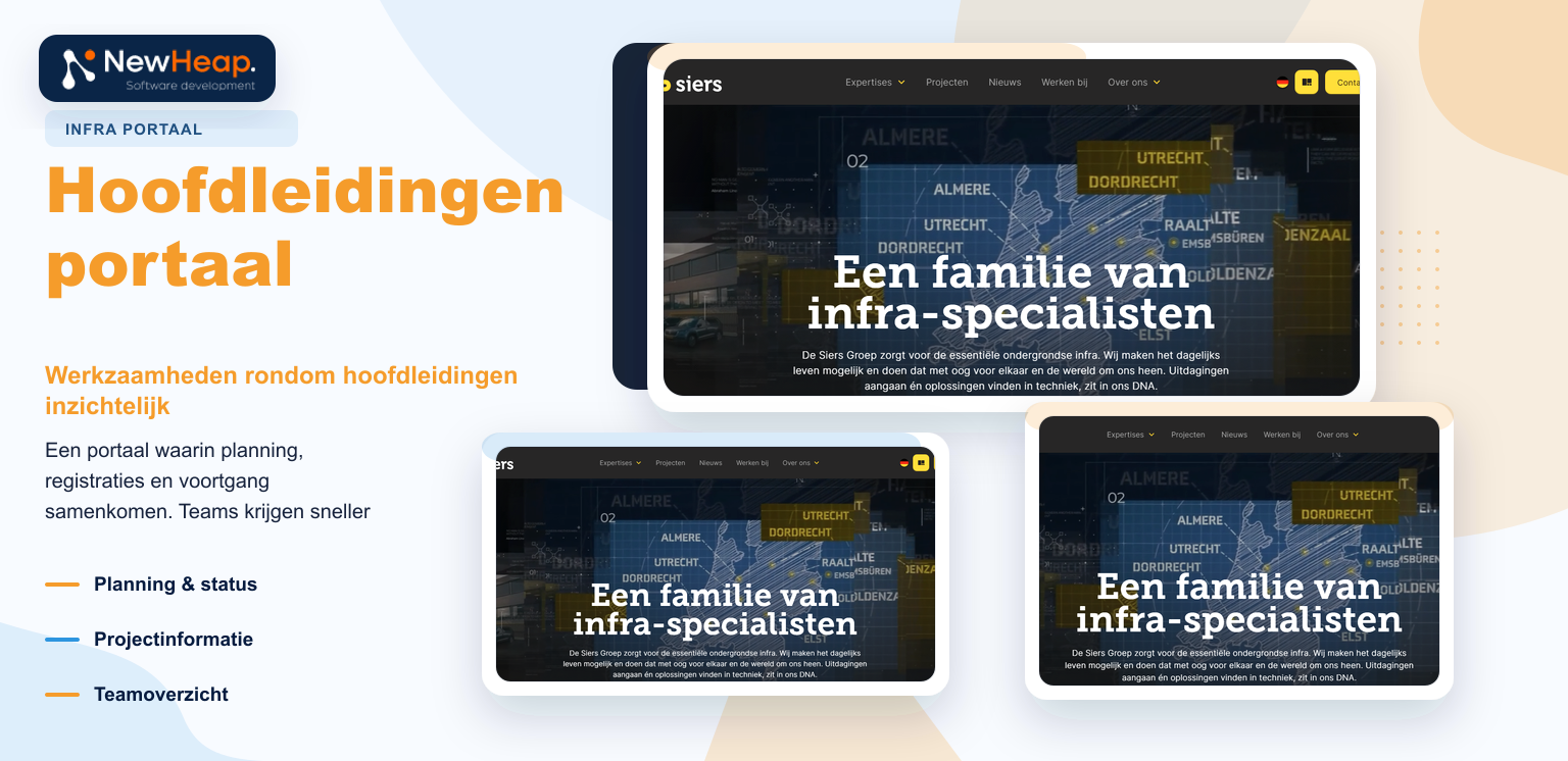 Casebeeld van Hoofdleidingenportaal Siers