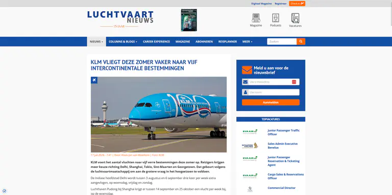 Projectbeeld van Luchtvaartnieuws & Zakenreisnieuws