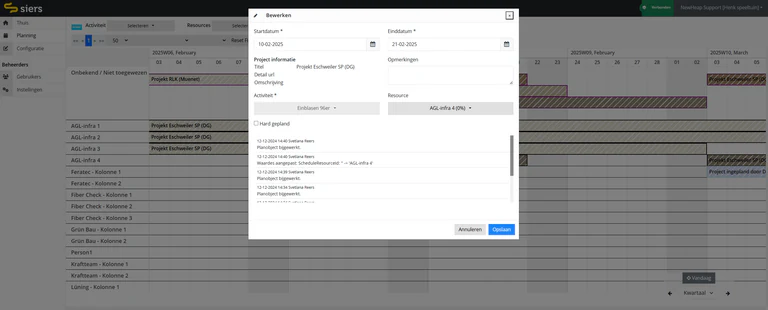 Projectbeeld van Siers Planning