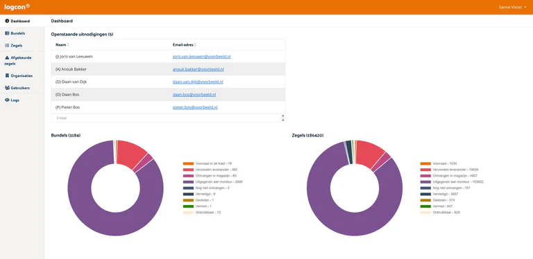 Projectbeeld van Zegelregistratiesysteem LogCon